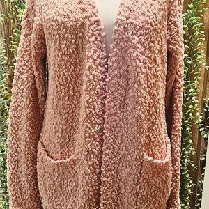 Cozy Peach Popcorn Cardigan